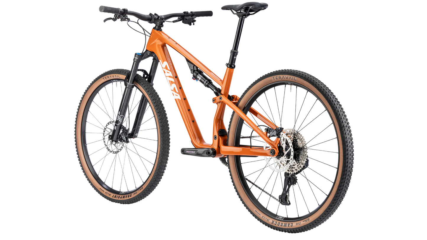 Salsa Spearfish Carbon MTB - Amber - Rear three quarter view