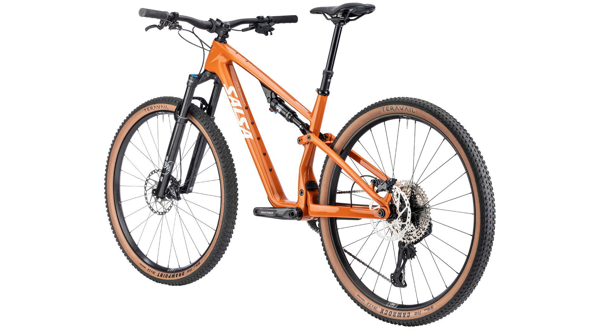 Salsa Spearfish Carbon MTB - Amber - Rear three quarter view