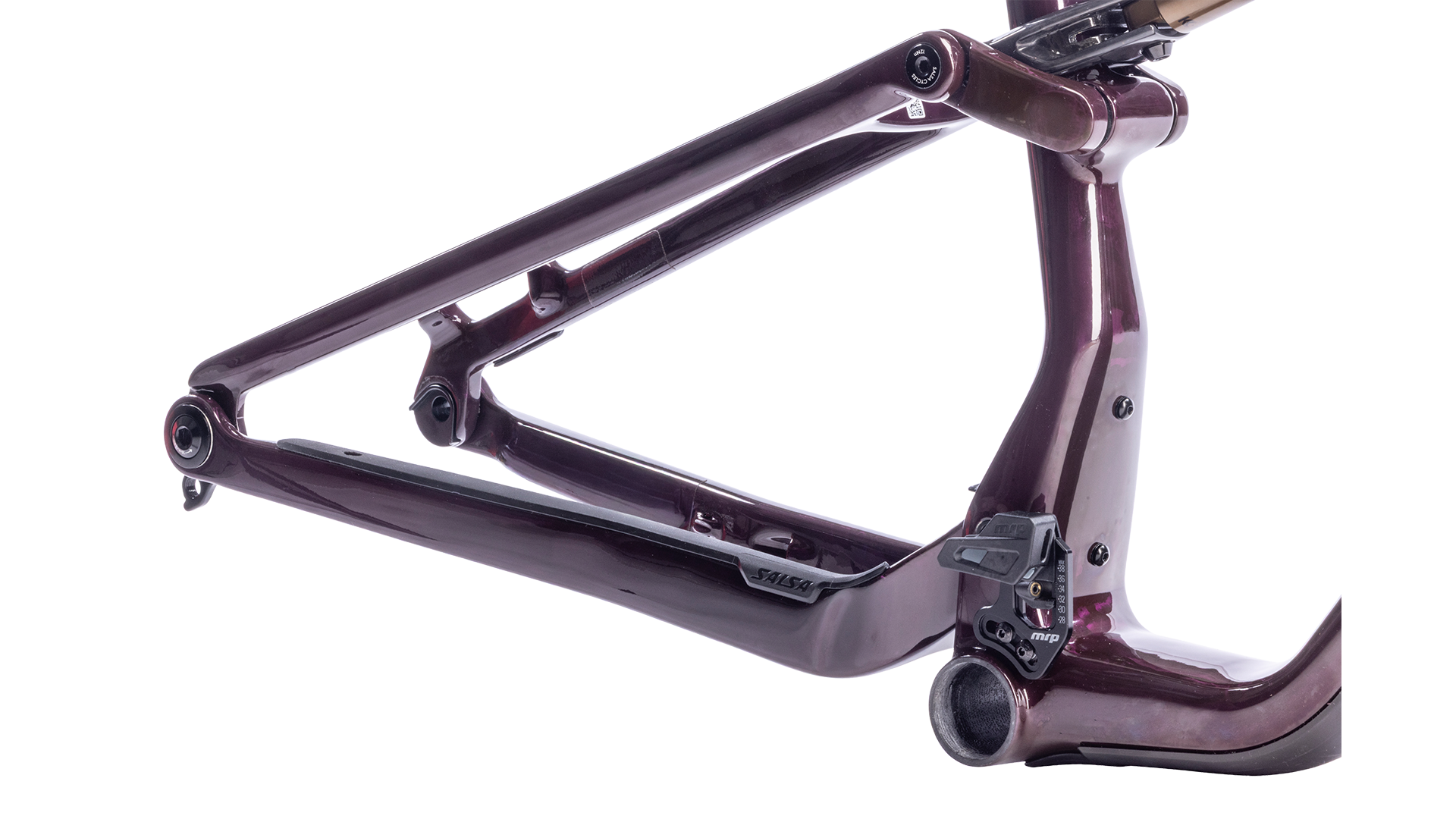 Salsa Spearfish DLX Sus MTB Frame - Deep Orchid Carbon - Rear triangle View