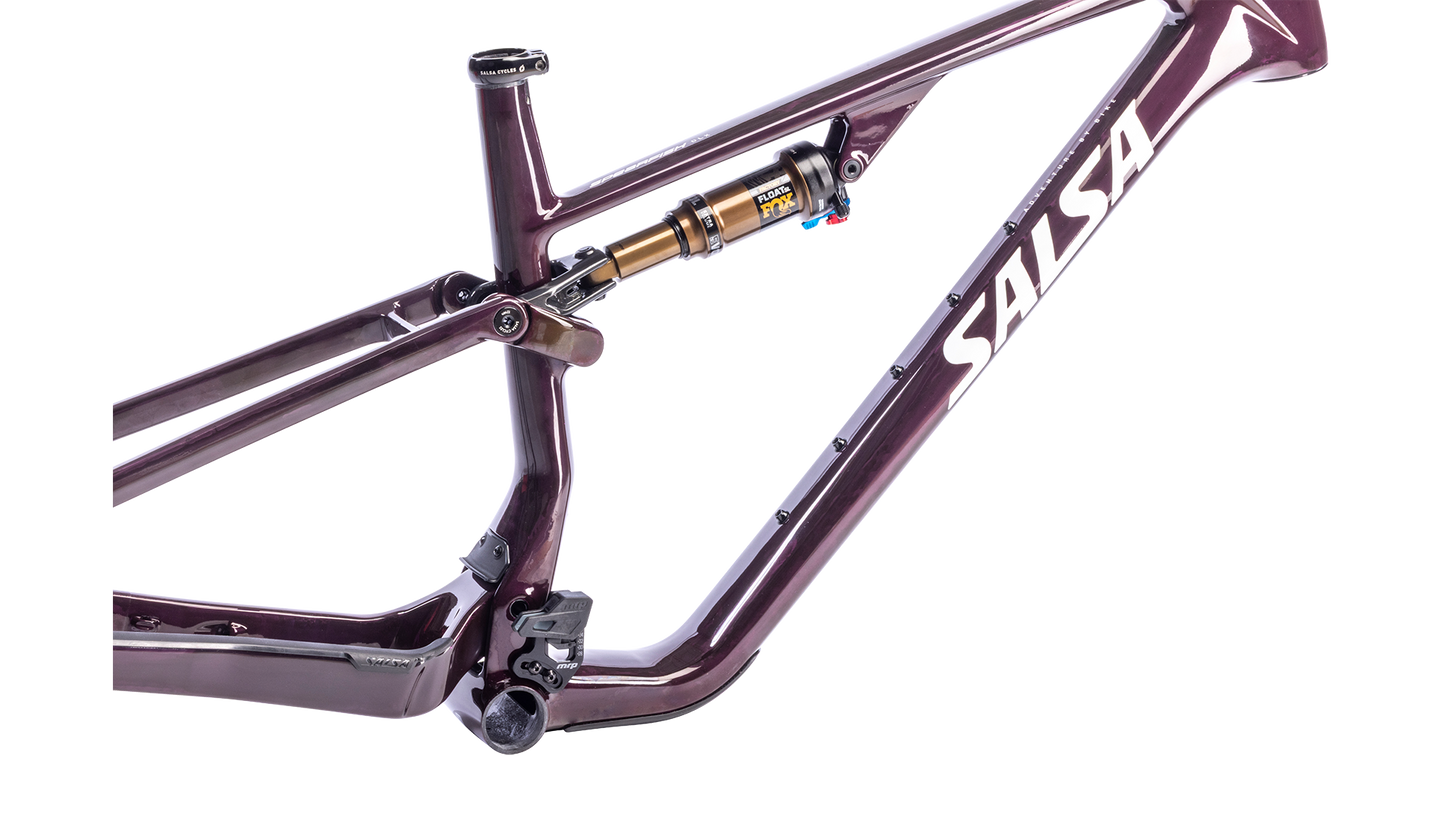 Salsa Spearfish DLX Sus MTB Frame - Deep Orchid Carbon - Front triangle view