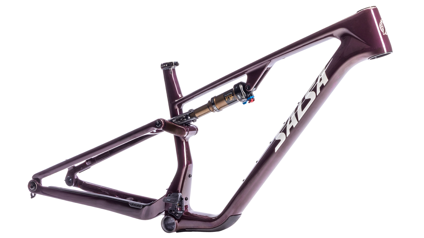 Salsa Spearfish DLX Sus MTB Frame - Deep Orchid Carbon - Side Profile View