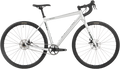 Salsa Stormchaser Single Speed bike side view, silver color, on white background