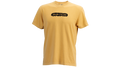 A yellow short-sleeve crewneck t-shirt with a black graphic on the chest that reads 'SALSA CYCLES' inside a jagged banner shape, shown against a plain white background.