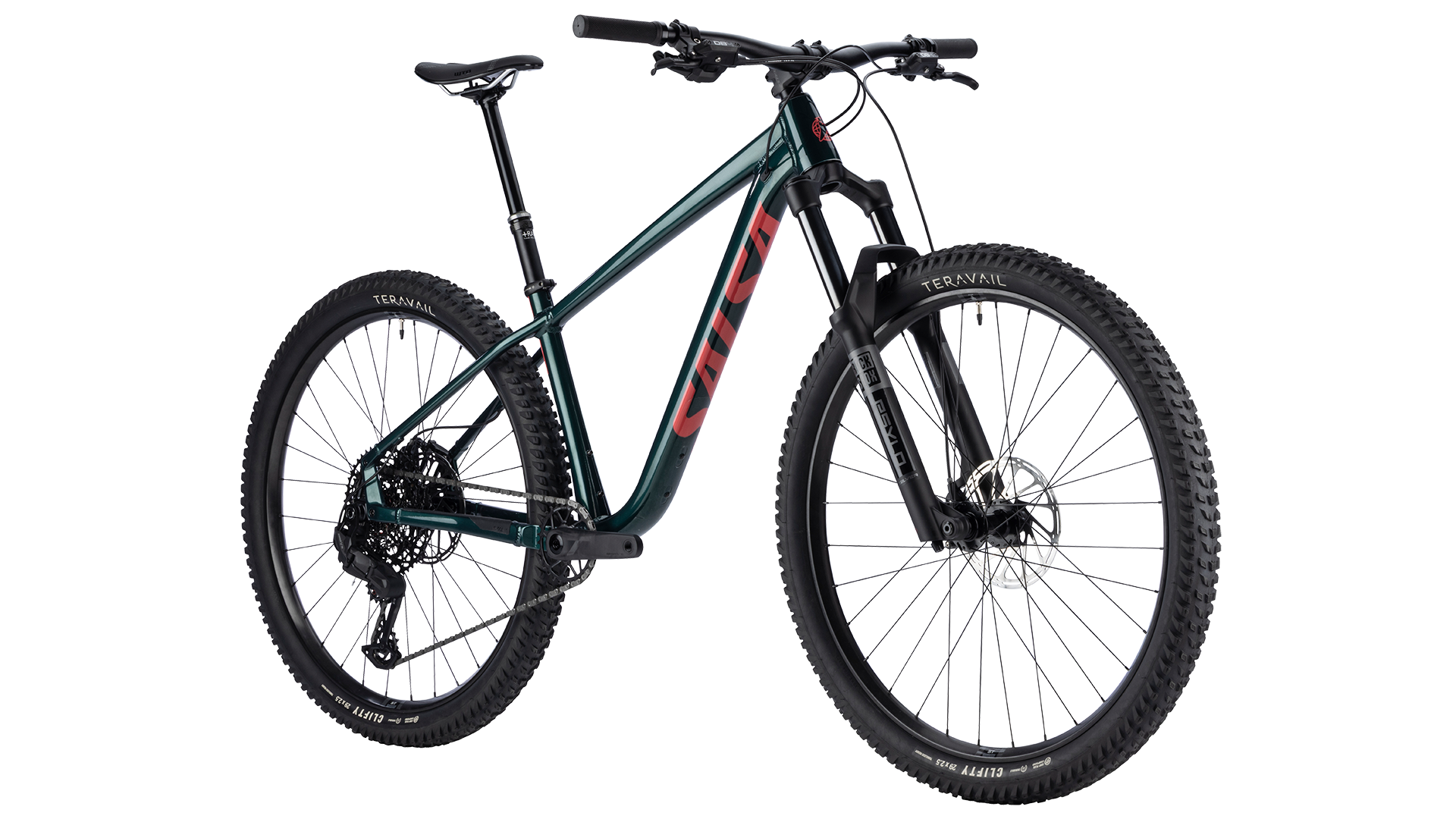 Salsa Timberjack Eagle 70 Transmission - Black Spruce - Front three quarter view
