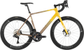 Salsa Warroad C Ultegra Di2 bike, gold fade color, side view on white background