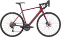 Salsa Warroad C Ultegra bike, dark red color, side view on white background