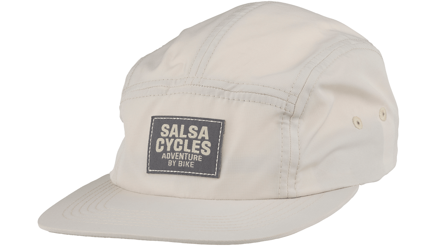 Salsa Adventure by Bike Hat - Cream with grey logo - Front three quarter view left