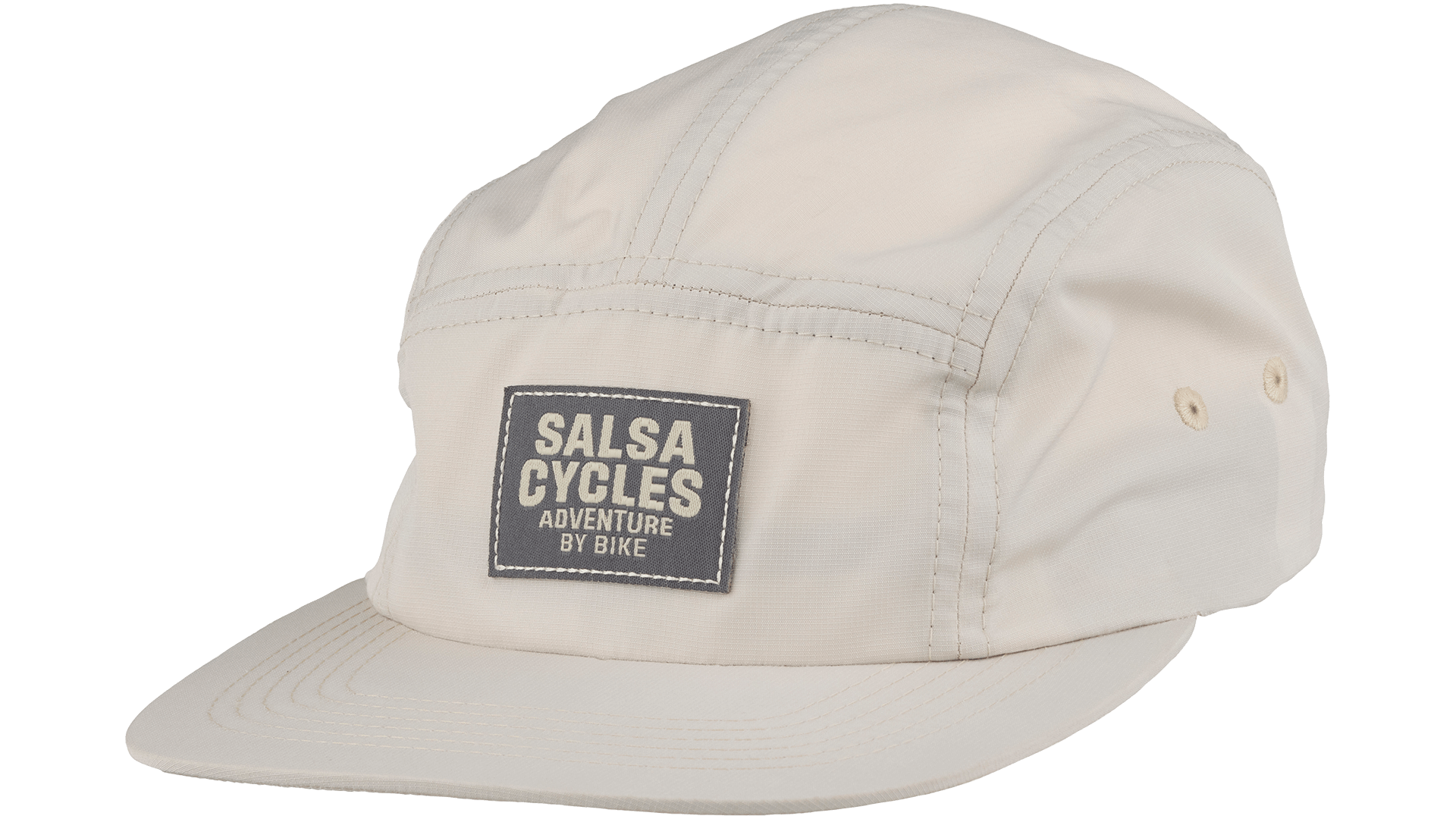 Salsa Adventure by Bike Hat - Cream with grey logo - Front three quarter view left