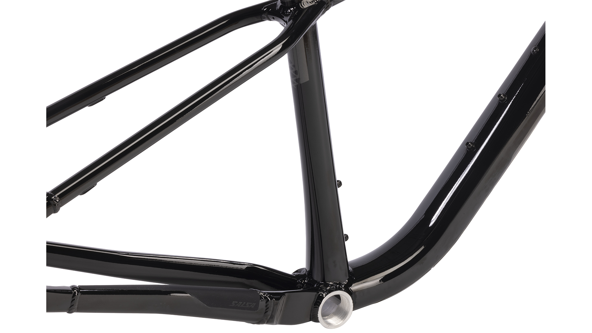 Salsa Timberjack Mountain Bike Frame - Black - Detail view of lower half of frame